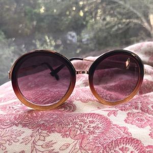 Large Ombré Gold Accent Sunglasses